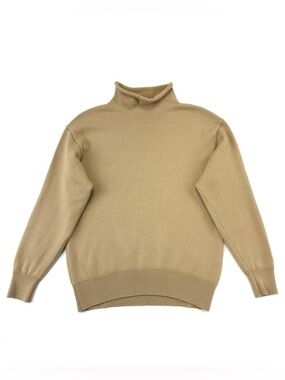 Aritzia Wilfred camel funnel neck turtleneck sweater Small Merino Wool Neutral